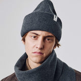 Beanie 01 Merino Dark Grey