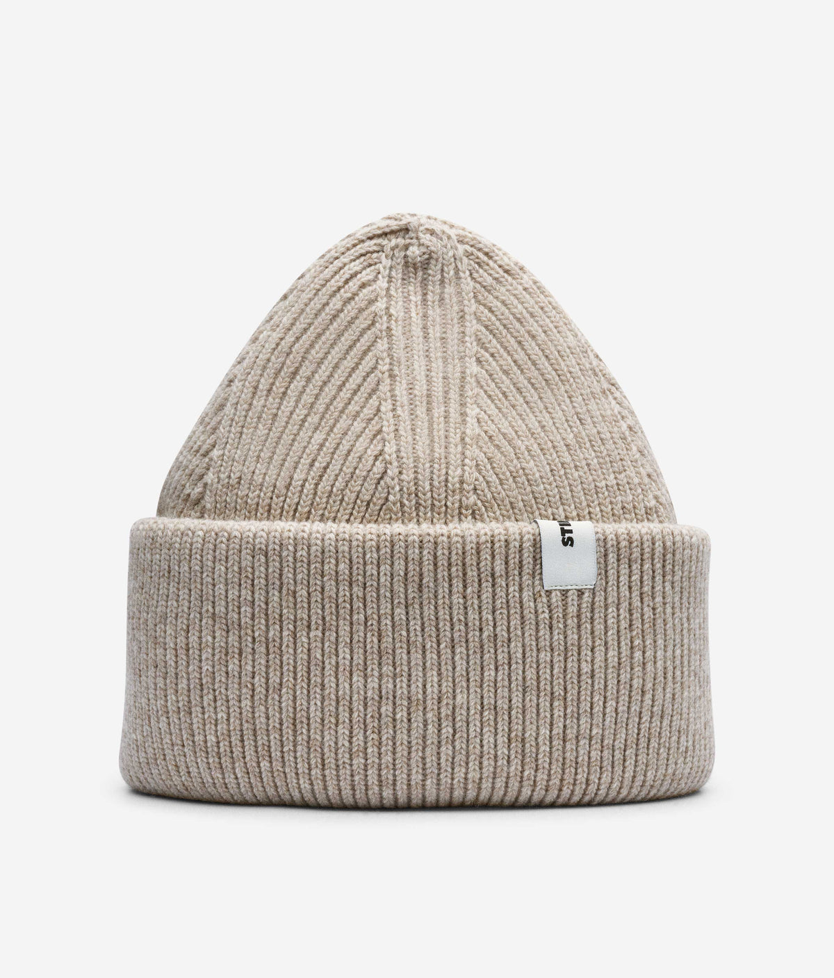 All Saints Hat Beanie Sand Beige Yarn Mix Knit Cottagecore Outdoor Fall Winter Yarn Citizen Caramel Latte Beanie Kit | Jimmybeanswool.com main image 2