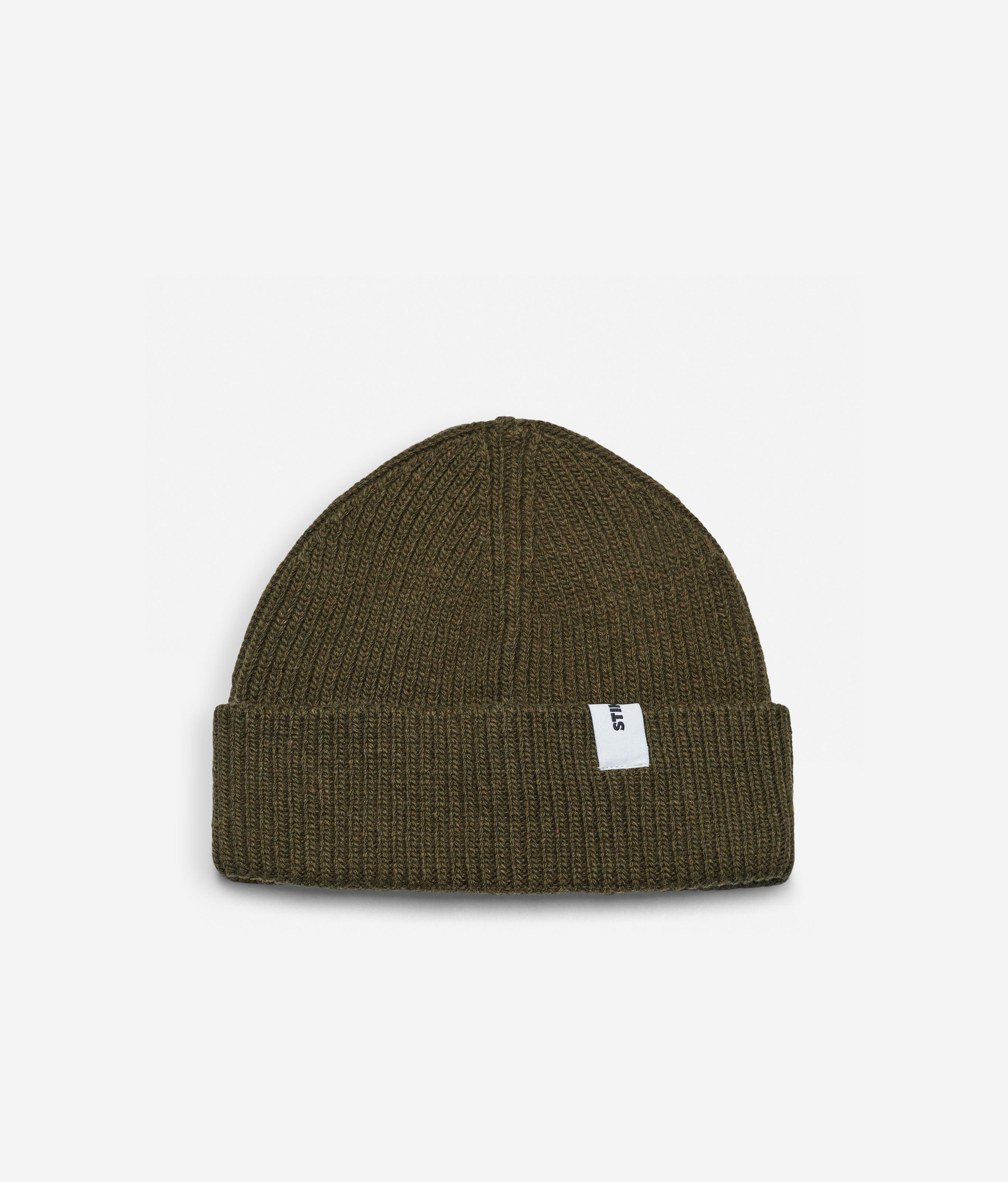 Ivy Beanie 02 regular-fit rib-knit merino wool beanie with cuff, flat lay