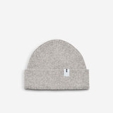 Light Grey Beanie 02 regular-fit rib-knit merino wool beanie with cuff, flat lay