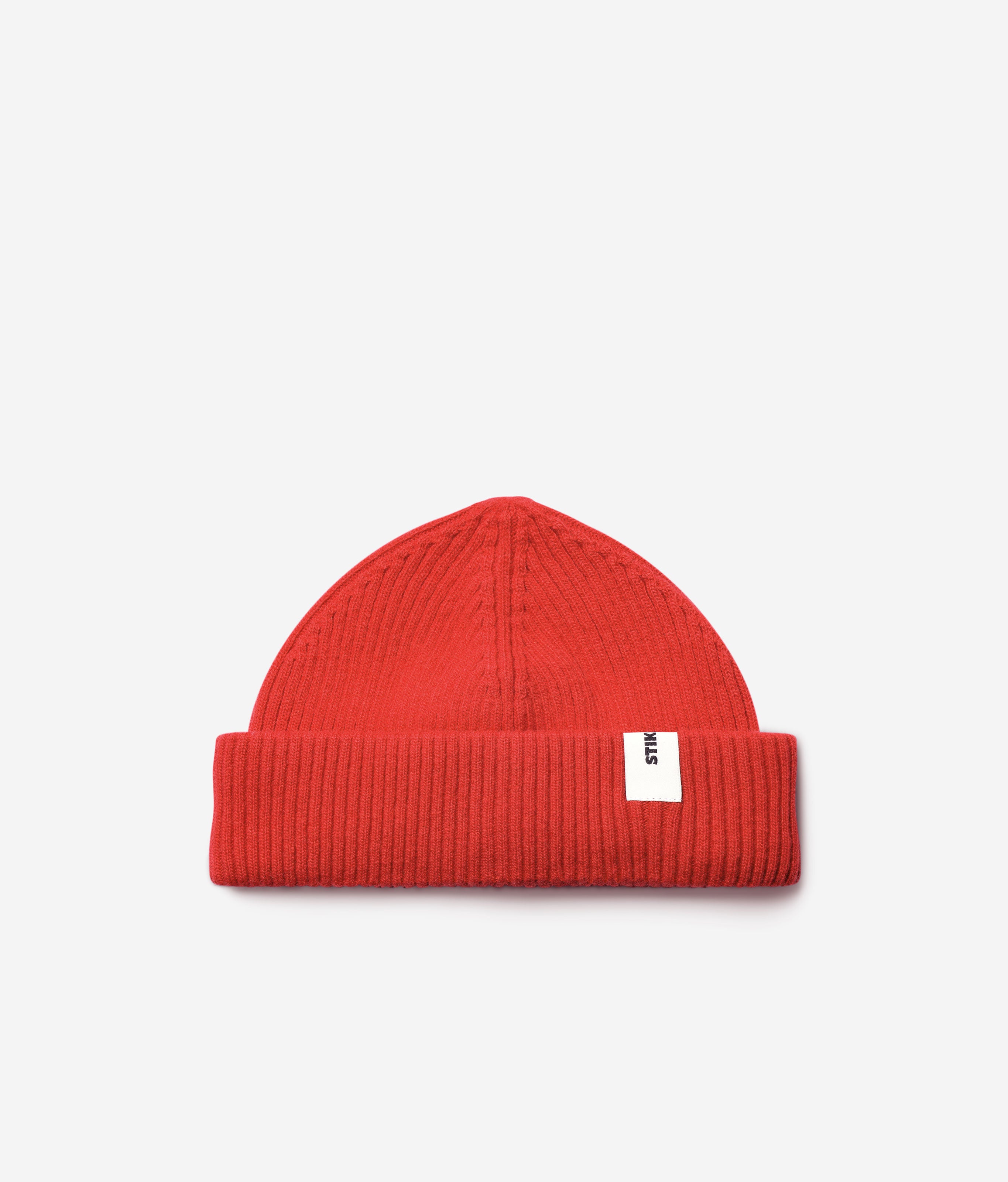 Orange Beanie 03 short-fit fisherman beanie in merino wool, product view