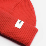Orange Beanie 03 short-fit fisherman beanie in merino wool, alternate product view