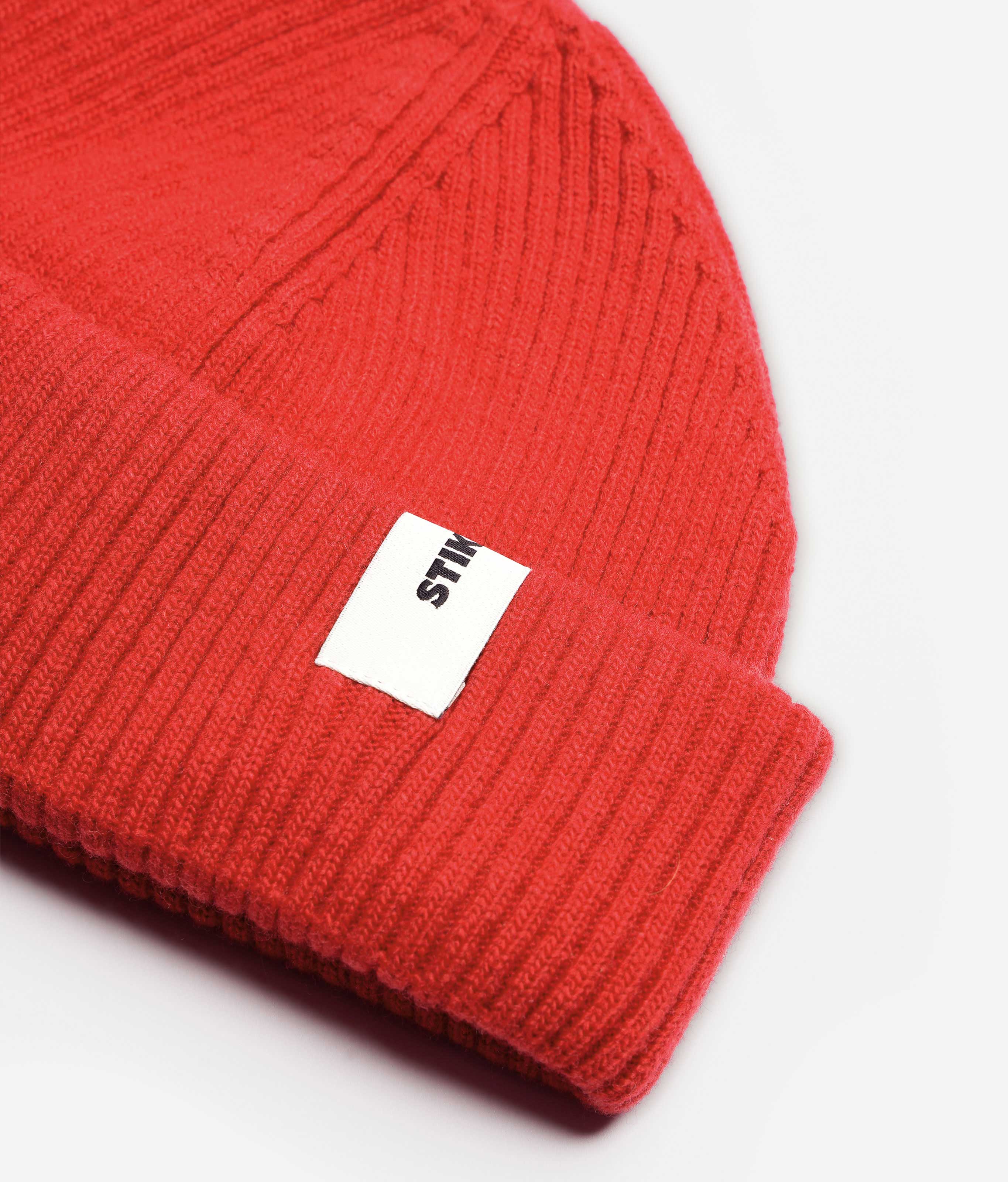 Orange Beanie 03 short-fit fisherman beanie in merino wool, alternate product view