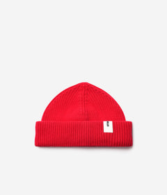 Red Beanie 03 short-fit fisherman beanie in merino wool, product view