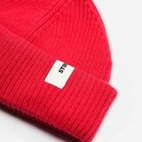 Red Beanie 03 short-fit fisherman beanie in merino wool, alternate product view