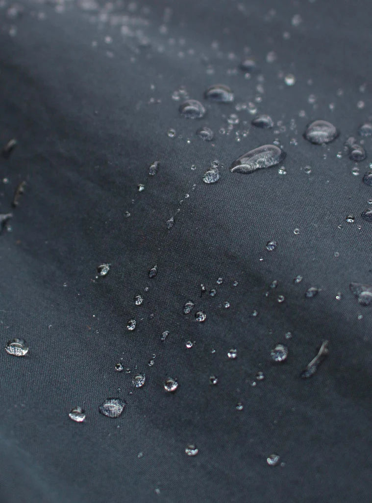 Raindrops on cap fabric