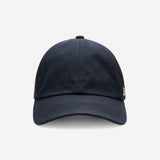Midnight Blue Ventile dad cap front view with unstructured crown and curved brim