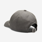 Taupe Ventile dad cap back view with adjustable strap and metal buckle