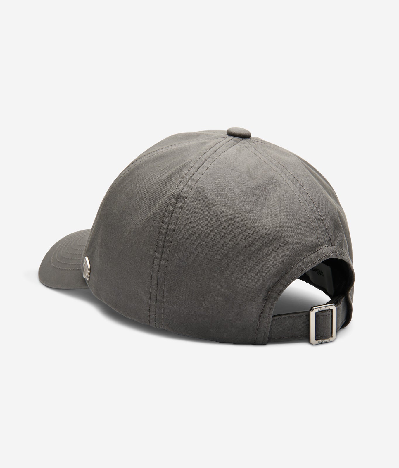 Taupe Ventile dad cap back view with adjustable strap and metal buckle