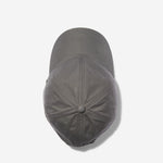 Taupe Ventile dad cap top view showing crown construction and stitching details