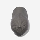 Taupe Ventile dad cap top view showing crown construction and stitching details