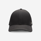 Black Ventile baseball cap front view with structured crown and curved brim