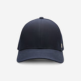 Midnight blue Ventile baseball cap front view with structured crown and curved brim