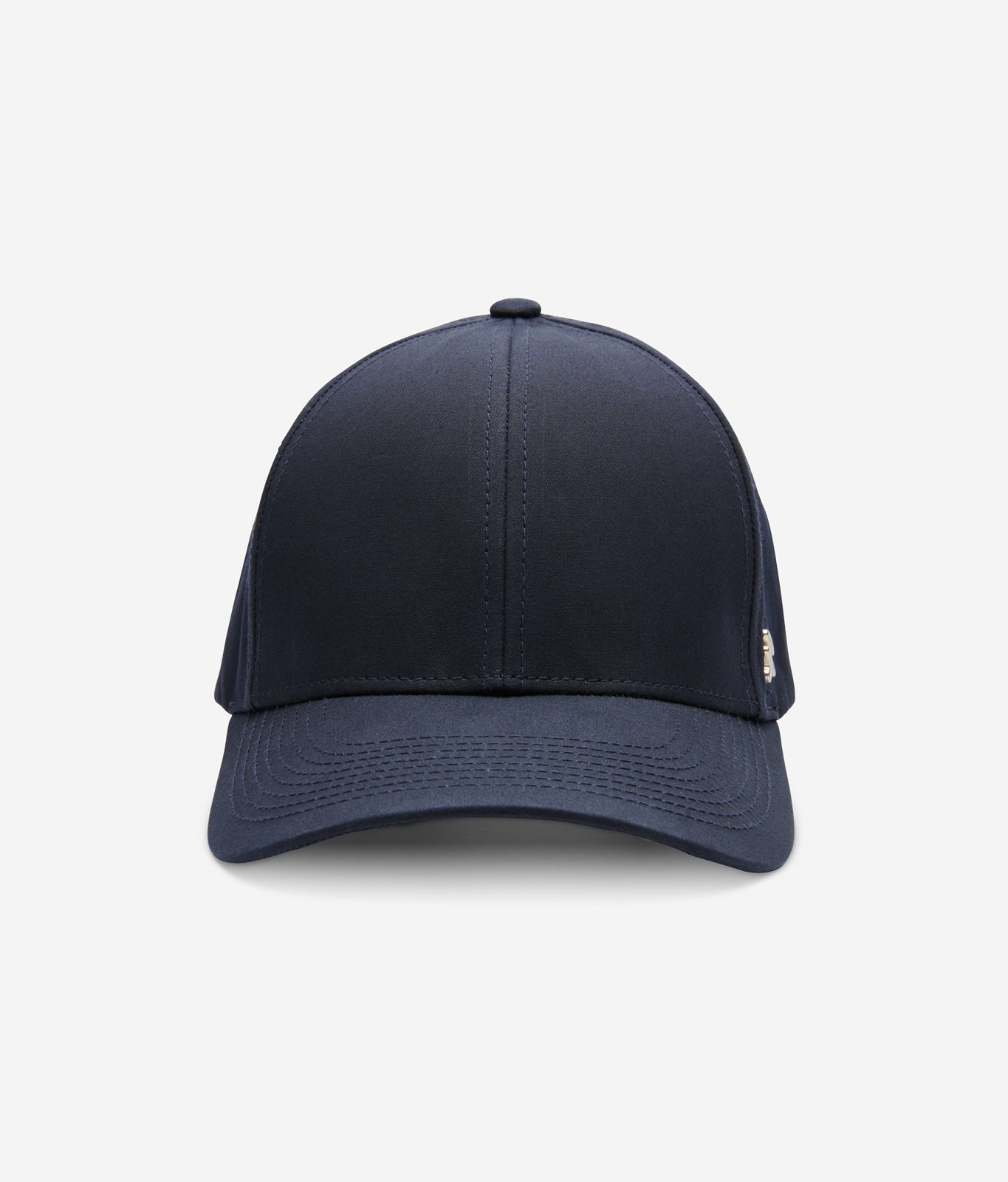 Midnight blue Ventile baseball cap front view with structured crown and curved brim