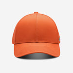 Orange Ventile baseball cap front view with structured crown and curved brim