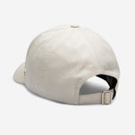 White Stone Ventile baseball cap back view with adjustable strap and metal buckle
