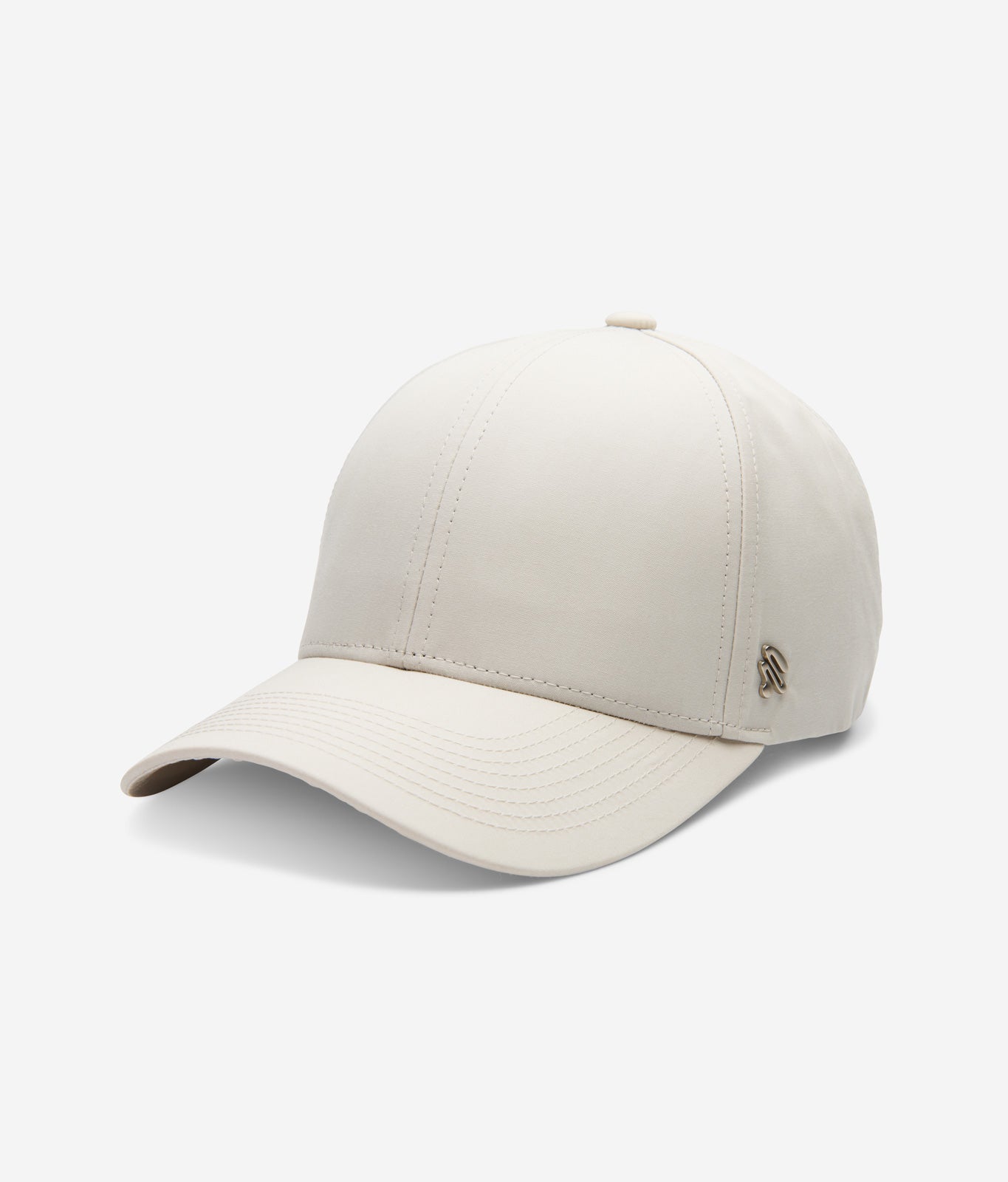 White Stone Ventile baseball cap angled front view showing curved brim and smooth fabric