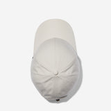 White Stone Ventile baseball cap top view showing crown construction and stitching details
