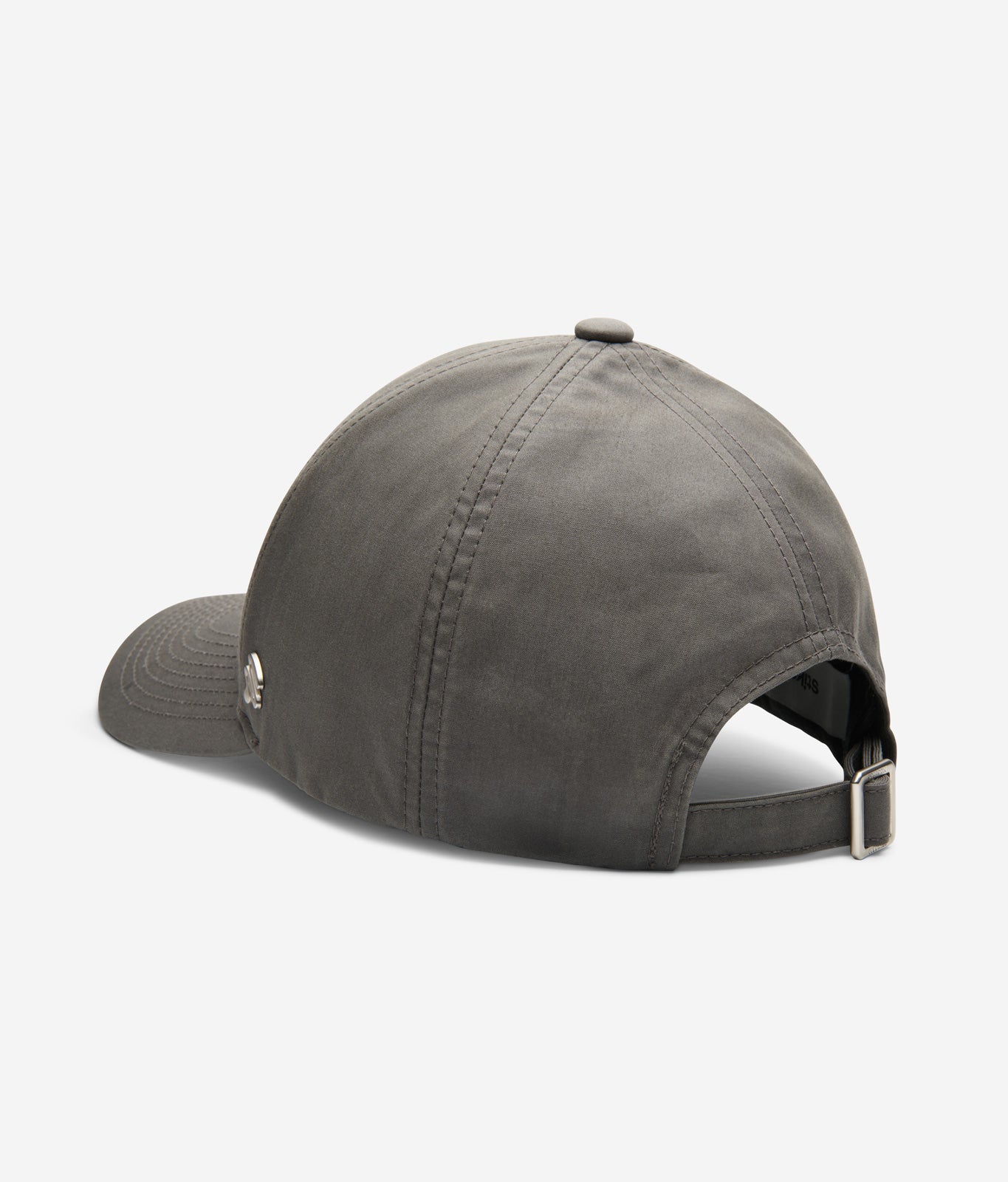 Taupe Ventile baseball cap back view with adjustable strap and metal buckle
