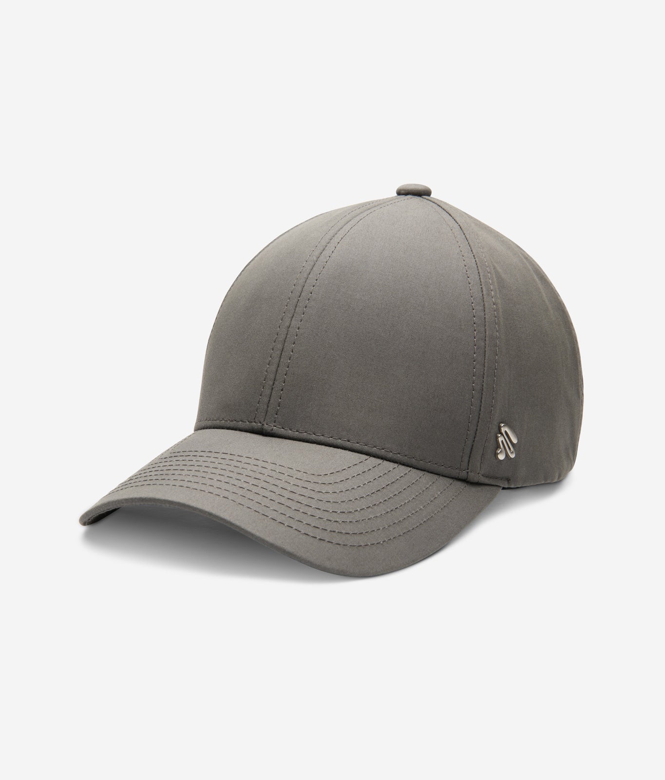 Taupe Ventile baseball cap angled front view showing curved brim and smooth fabric