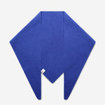 Cobalt superfine merino wool triangle scarf laid flat showing triangular shape