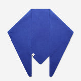 Cobalt superfine merino wool triangle scarf laid flat showing triangular shape