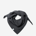 Dark Grey superfine merino wool triangle scarf, styled folded view