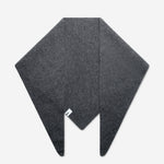 Dark Grey superfine merino wool triangle scarf laid flat showing triangular shape