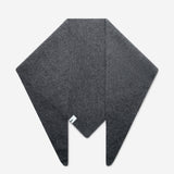 Dark Grey superfine merino wool triangle scarf laid flat showing triangular shape