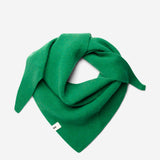 Kelly Green superfine merino wool triangle scarf, styled folded view