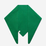Kelly Green superfine merino wool triangle scarf laid flat showing triangular shape