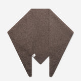 Taupe superfine merino wool triangle scarf laid flat showing triangular shape